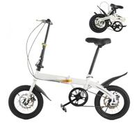 Wasd3Pods 14/16 Inch Folding Bike,Lightweight Carbon Steel Frame,Disc Brake Foldable Bikes,100kg Load-Bearing Capacity,For Students, Cycling, Mini 16"-White