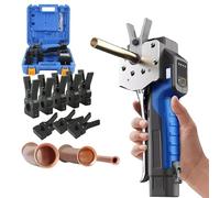 Wasd3Pods Cordless Electric Flaring Tool, 1/4"-3/4" Pipe Extension Tool Kit, Metric 45° Eccentric Flaring Tool 2 in 1 for Copper/Aluminum/Brass Pipes 8-heads