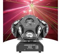 Wasd3Pods Dj Carnival Light,Rotating Party Light, 18 Led Beams + Red and Green Scanning, Voice Control/automatic/dmx512/master-slave, Suitable for Dj Performance/bar/ktv/light Show/party