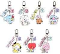 WASEEDS 7pcs BTS Acrylic Key Ring Double Sided Bangtan Boys Phone Pendant Keychain Kpop for Army Gifts