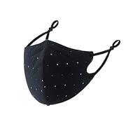 Waselia Beauty Reusable Face Bandana for Adults Washable UK Adjustable Dot Print Adjustable Dust Face Balaclavas with Nosebridge for Outdoor Running Cycling, Work, Commute, Outdoor Activities (Black)