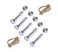 Waserto Grade 2 Shear Bolts ½” x 3-½” with ½” Nylock Nuts: 5 Pack for Rotary Cutters: Includes 2 Bonus Linch Pins 7/16" x 1-3/4"