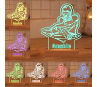 Wasetell Custom LED DJ Name Light Up Sign Personalized DJ Player Night Light Acrylic DJ Disc Name Lamp Music Light Illusion Lamp Music Lovers Gifts for Birthday Xmas Christmas,DJ Acrylic Light-5