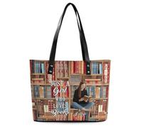 Wasetell Just A Girl Who Loves Books Personalized Photo PU Leather Bag Custom Book Lover Handbag with Name Bookish Shoulder Bag Bookworms Gift for Readers Teacher Woman Christmas Birthday,19
