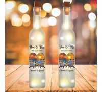 Wasetell Personalized Couple Portrait Bottle Lamp Custom You and Me We Got This Bottle LED Night Light Couple Beach Table Lamp Anniversary Bottle Light Bottle Gifts for Birthday Christmas Wedding