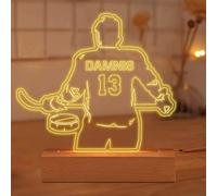 Wasetell Personalized Ice Hockey Night Light Custom Name Hockey Player Lamp Acrylic Ice Hockey Light up Sign Ice Hockey Decor Light Christmas Birthday Hockey Sport Signs,C3-Ice Hockey
