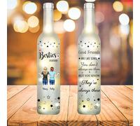 Wasetell Personalized Sister Portrait Bottle Lamp Custom Best Friend Bottle LED Night Light Bestie Forever Table Lamp Good Friend are Like Stars Bottle Light Friendship Bottle Gifts for Birthday