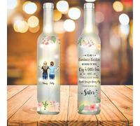 Wasetell Personalized Sister Portrait Bottle Lamp Custom Best Friend Bottle LED Night Light Bestie Table Lamp to My Badass Bestie Bottle Light Friendship Bottle Gifts for Birthday