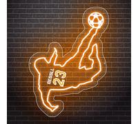 Wasetell Personalized Soccer Player Neon Sign Custom Name Number Soccer Neon Light Sign for Sport Night Light LED Soccer Name Neon Signs Soccer Neon Wall Signs Christmas Birthday Soccer Gifts