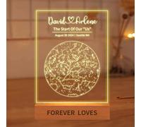 Wasetell Personalized Star Map Night Light for Couple Custom Constellation Star Chart Lamp The Start of Our Us Acrylic Light Birthday Wedding Christmas Engagement Decor Gift for Him Her,Style 2