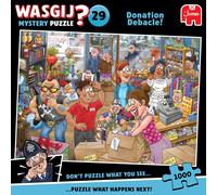 Wasgij Mystery 29, Donation Debacle - Unique 1000 Piece Jigsaw Puzzle for Adults - Colourful, Puzzling, Challenging & Brainteasing Adult Jigsaws - 100% Recycled Cardboard 1000Pc Puzzles - Jumbo