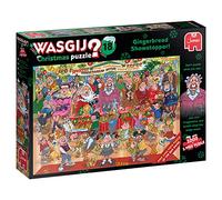 Wasgij Christmas 18, Gingerbread Showstopper - 2 x 1000 Piece Puzzles - Festive Fun Set of 2 Adults Jigsaw Puzzles - 100% Recycled Cardboard - 2 in 1, 1000pc Puzzle Set with Box Image Puzzle - Jumbo