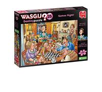 Wasgij Destiny 25, Games Night - 1000 Piece Jigsaw Puzzles for Adults - Colourful, Fun, Challenging & Brainteasing Adults Jigsaw Puzzle, Puzzle the Future - 100% Recycled Cardboard, 1000pcs - Jumbo