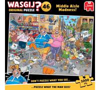 Wasgij Original 46, Middle Aisle Madness - Unique 1000 Piece Jigsaw Puzzle for Adults - Colourful, Puzzling, Challenging & Brainteasing Adult Jigsaws - 100% Recycled Cardboard 1000Pc Puzzles - Jumbo