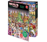 Wasgij Christmas Puzzle Advent Calendar 2025, Reindeer Rumpus! - Daily Puzzle Set, 24 Days of Puzzles, 54-Piece Brainteasing Adult Jigsaws -100% Recycled Cardboard Adults Jigsaw - Festive Countdown