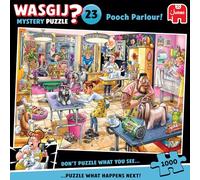 Wasgij Mystery 23, Pooch Parlour - 1000 Piece Jigsaw Puzzles for Adults - Fun, Challenging & Brainteasing Adults Jigsaw Puzzle - Puzzle What Happens Next - 100% Recycled Cardboard - 1000pcs - Jumbo