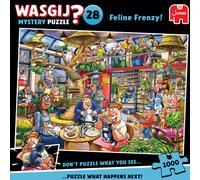Wasgij Mystery 28, Feline Frenzy - Unique 1000 Piece Jigsaw Puzzles for Adults, Colourful, Challenging and Brainteasing, 1000 Pieces, 100% Recycled C