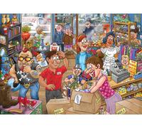 Wasgij Mystery 29, Donation Debacle - Unique 1000 Piece Jigsaw Puzzle for Adults - Colourful, Puzzling, Challenging & Brainteasing Adult Jigsaws - 100% Recycled Cardboard 1000Pc Puzzles - Jumbo