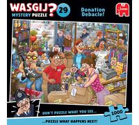 Wasgij Mystery 29, Donation Debacle - Unique 1000 Piece Jigsaw Puzzle for Adults - Colourful, Puzzling, Challenging & Brainteasing Adult Jigsaws - 10