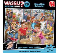 Wasgij Mystery 29, Donation Debacle - Unique 1000 Piece Jigsaw Puzzle for Adults - Colourful, Puzzling, Challenging & Brainteasing Adult Jigsaws - 100% Recycled Cardboard 1000Pc Puzzles - Jumbo