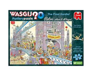 Wasgij Retro Mystery 8, The Final Hurdle - 1000 Piece Jigsaw Puzzles for Adults - Challenging & Brainteasing Adults Jigsaw Puzzle, Puzzle What Happens Next - 100% Recycled Cardboard, 1000pcs, Jumbo