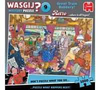 Wasgij Retro Mystery 9, The Great Train Robbery - Unique 1000 Piece Jigsaw Puzzle for Adults - Colourful, Challenging & Brainteasing Adult Jigsaws -