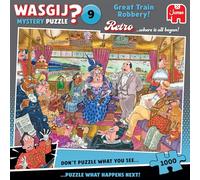 Wasgij Retro Mystery 9, The Great Train Robbery - Unique 1000 Piece Jigsaw Puzzle for Adults - Colourful, Challenging & Brainteasing Adult Jigsaws - 100% Recycled Cardboard 1000Pc Puzzles - Jumbo
