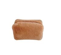 Wash Bag,Travel Wash Bag,Makeup Bag Cute Plush Makeup Bag for Women Zipper Large Solid Color Cosmetic Bag Travel Make Up Toiletry Bag Washing Pouch(Brown)