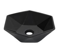 Wash Basin 41x36.5x12cm Ceramic Bathroom Wash Bowl Sink Black/White vidaXL