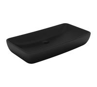 Vidaxl Luxury Basin Rectangular Matt Black 71X38 Cm Ceramic