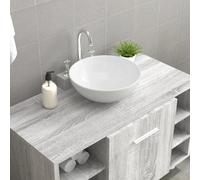 Wash Basin Ceramic Countertop 28x10cm Gloss Black Minimalist Vessel AboveCounter