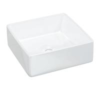 Wash Basin Countertop Sink Cloakroom White Ceramic Square vidaXL