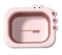 Wash Basin for Baby Bottles,Collapsible Wash Basin Collapsible Baby Bathtub Portable Baby Bottle Wash Basin Cute Cartoon Design Toddler Wash Tub Small Wash Basin for Travel,Light Red