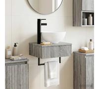 Wash Basin Wall-Mounted Grey Sonoma 40x35x39cm Engineered Wood Space-Saving Unit