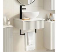Wash Basin Wall-Mounted White 40x35x39 cm Engineered Wood Space-Saving Compact.