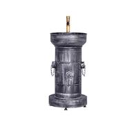 Wash Basin with Faucet, Fire Hydrant American Retro Style Iron Art Floor-Standing Sink for Indoor and Outdoor (Color : Red Copper) (Silver Small)