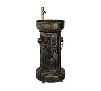 Wash Basin with Faucet, Fire Hydrant American Retro Style Wear-Resistant Iron Art Floor-Standing Sink for Indoor and Outdoor (Color : Silver) (Silver)