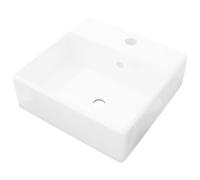 Vidaxl Ceramic Basin Square With Overflow And Faucet Hole 41 X 41 Cm Ceramic Basins