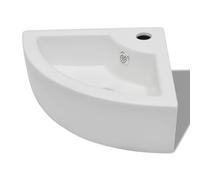 vidaXL Wash Basin with Overflow 45x32x12.5 cm White