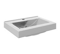 vidaXL Wash Basin with Overflow 60x46x16cm Ceramic Silver Bathroom Sink Bowl