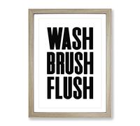 Wash Brush Flush Typography Quote Framed Print | A2 Oak Framed Wall Art | Ready to Hang | Modern Positive Affirmations Picture | Living Room Bedroom Lounge Office