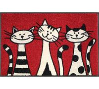Wash+Dry 030812 Door Mat 50 x 75 cm with Three Cats Motif | Washable inside and outside