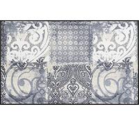 wash dry Door Mat 069362 with Arabesque Design, Acrylic, grey, 75 x 120 cm