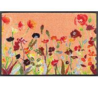 Wash+Dry Doormat, Wildflowers, 40 x 60 cm, washable for indoor and outdoor use, brown