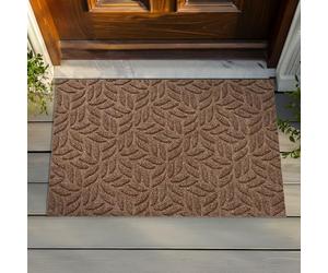Wash+Dry Dune Leaves Taupe 60 x 90 cm | Washable inside and outside