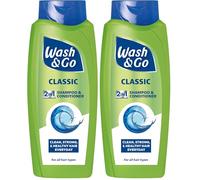 Wash & Go Classic 2-in-1 2in1 Shampoo and Conditioner - 700ml Bottle (Pack of 2)