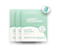 Wash No Waste - PACK 3. Laundry Detergent Strips (192 washes). Hypoallergenic and Biodegradable. Softening Effect. Powerful Cleaning. Vegan and Cruelty-Free. Plastic-Free