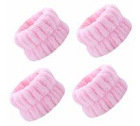 Wash Towel Bands for Wrists - 4 Pieces Absorbent Face Bands, Microfiber Cleaning Wristbands | Headbands for Women