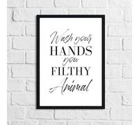 Wash Your Hands 2 Bathroom Wall Decor Print (Matt, A5)