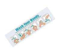 Wash Your Hands Instruction Sign - Adhesive Backing Handwashing Instructions,Waterproof Personal Hygiene Sticker for Office Business Public Restroom Work Kitchen Sink Restaurant